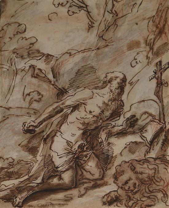 Old Master Daniel in the lions den 27 x 19cm